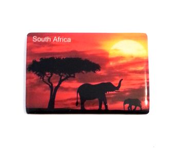 Ceramic Magnet - Elephant Sunset